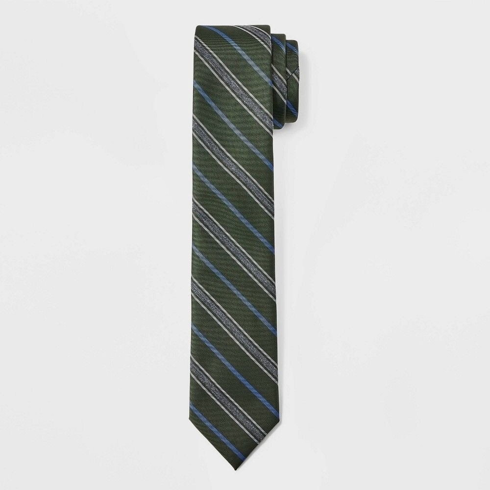 Men's‎ Striped Neck Tie - Goodfellow & Co™ Olive Green One Size